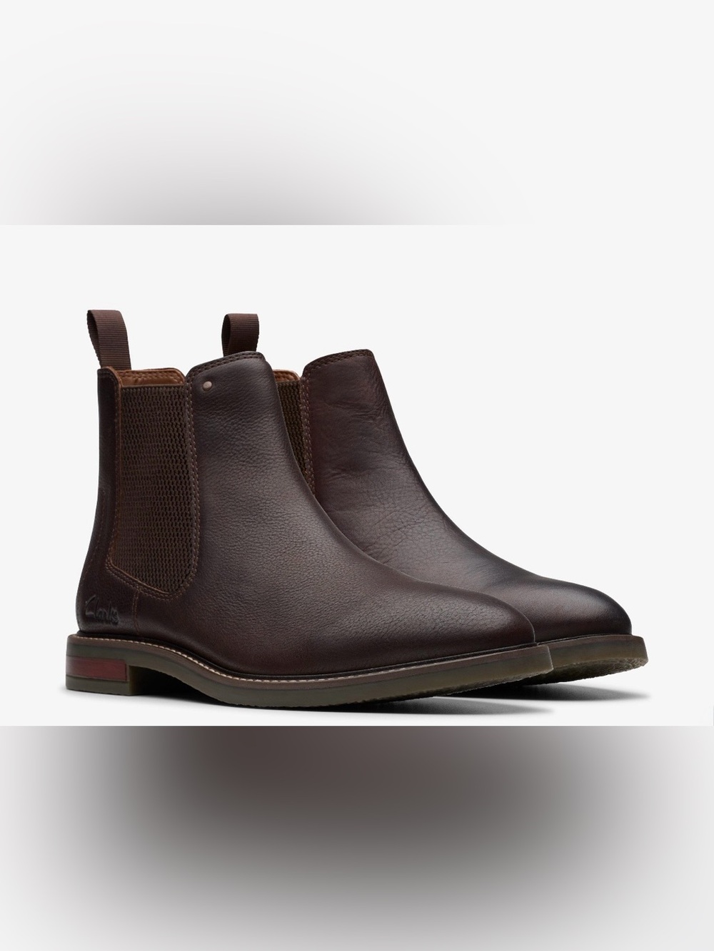 Clarks Men's Brown Leather Chukka Chelsea Boots Size 9.5 Wide